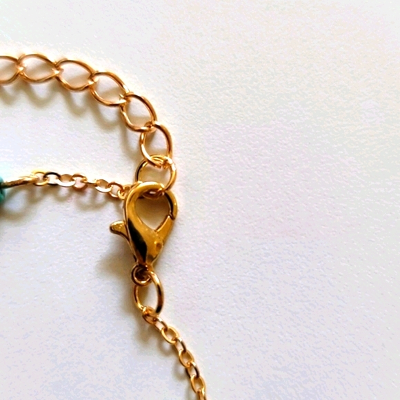Vintage Gold & Turquoise Anklet/Bracelet - Picture 3 of 3